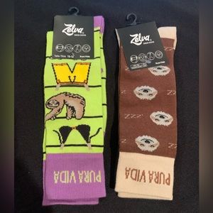 TWO Pairs Men’s Sloth Socks Acosta Rica Pura Vida